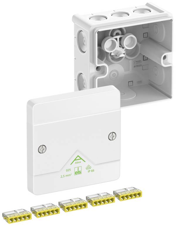 Spelsberg Abox 025-2,5²/w Forgreningskasse (L x B x H) 87 x 87 x 52 mm Hvid IP66 1 stk