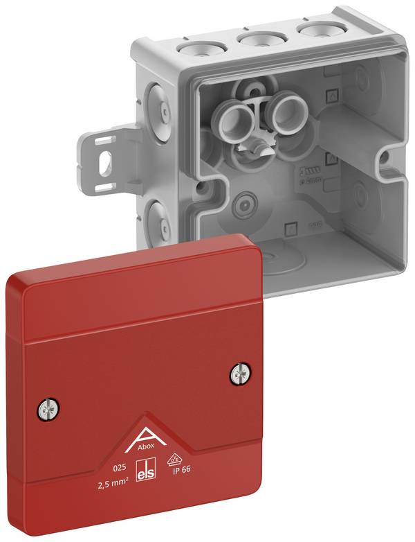 Spelsberg Abox 025 AB-L/SB Forgreningskasse (L x B x H) 87 x 87 x 52 mm Grå, Rød IP66 1 stk