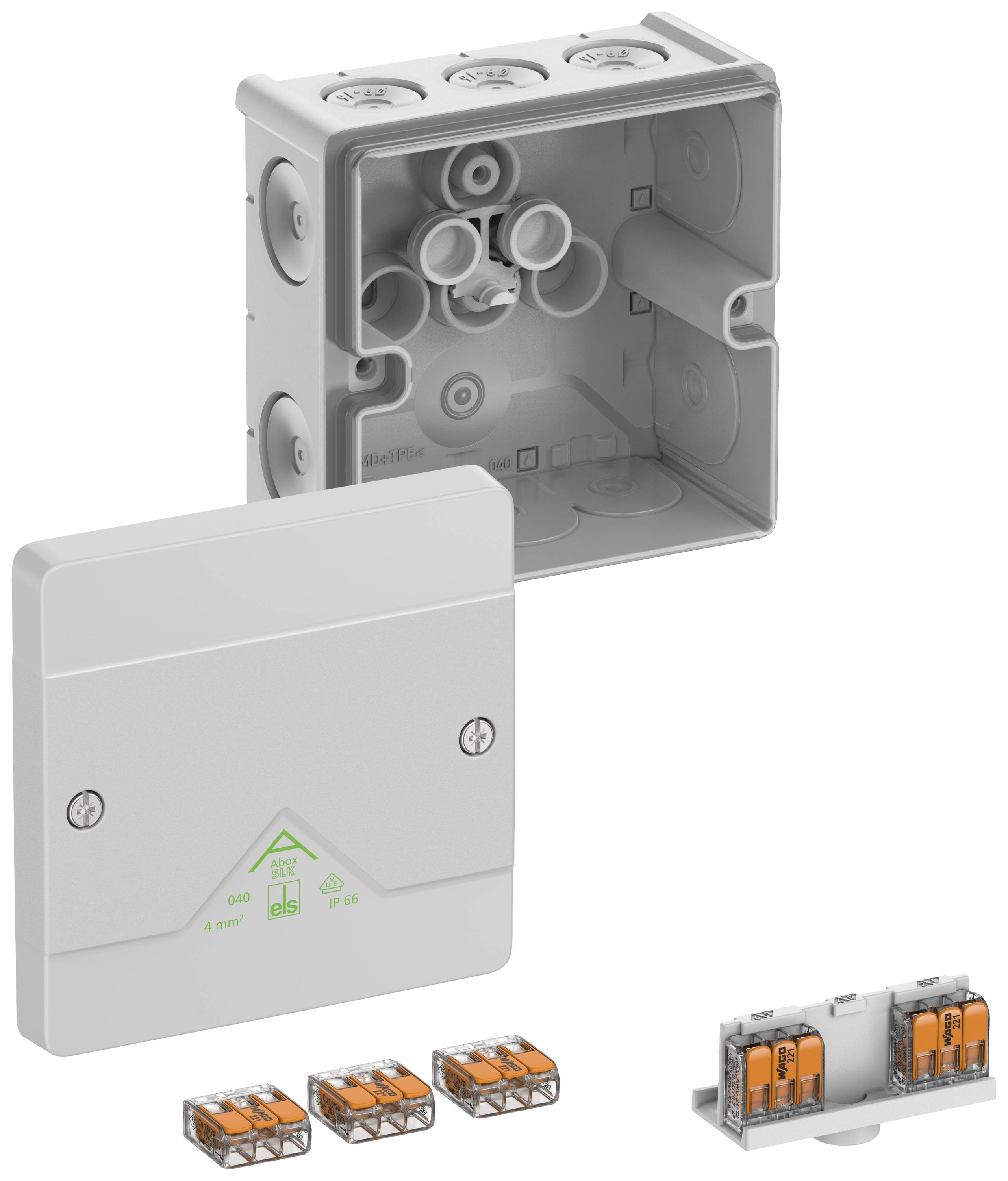 Spelsberg Abox SLK-4² Forgreningskasse (L x B x H) 102 x 102 x 57 mm Grå IP66 1 stk