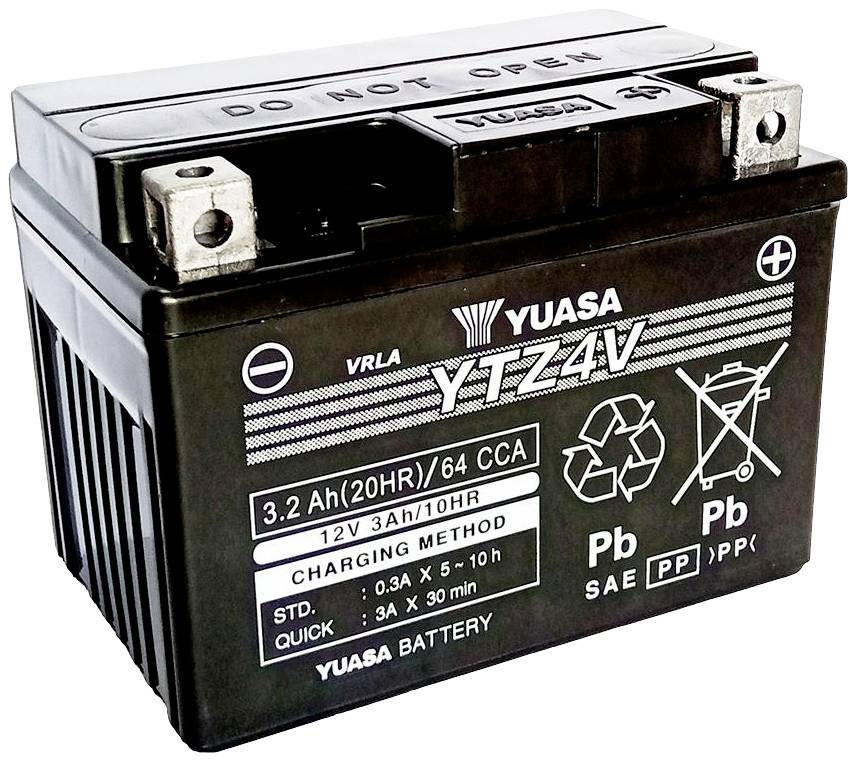 Yuasa YTZ4V Motorcykelbatteri 12 V 3 Ah