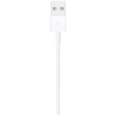 Et hvidt USB-kabel med en standard USB-stik, egnet til opladning eller synkronisering af enheder.
