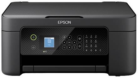 En sort Epson-printer med digitalt betjeningspanel og flere knapper.