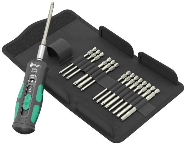 Wera 7515/16 Kraftform Safe-Torque Speed Universal 1 05075851001 Bitsæt 16 dele Krydskærv Phillips, TORX BO, TORX Plus, Unbrako inkl. bitholder-skruetrækker