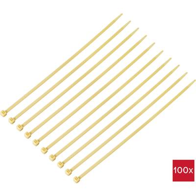 Elleve beige kabelstrips ved siden af hinanden på hvid baggrund, i nederste højre hjørne et rødt kvadrat med teksten '100x'.