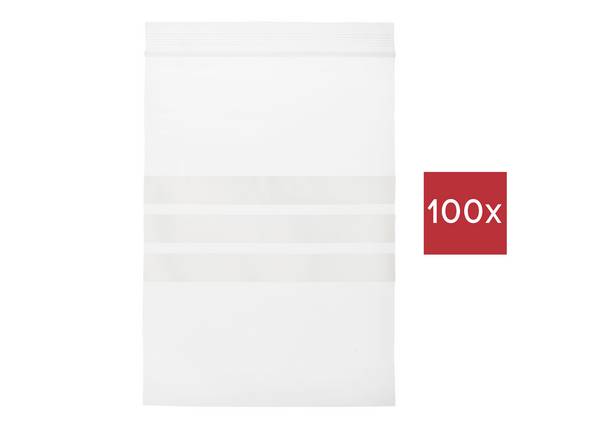 TRU COMPONENTS Tryklukningspose med tekstlabels (L x B) 150 mm x 100 mm Transparent Polyethylen 100 stk
