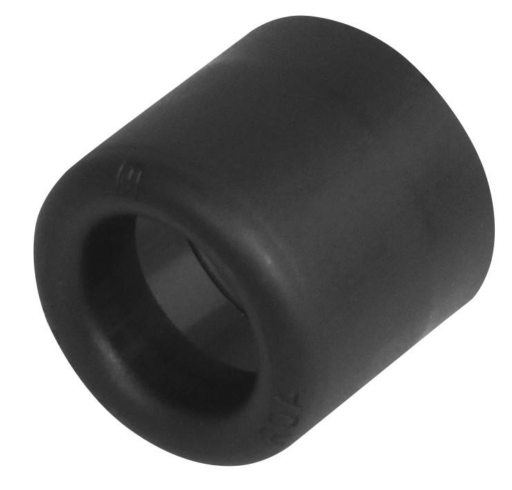 En sort, cylindrisk plastbolت.