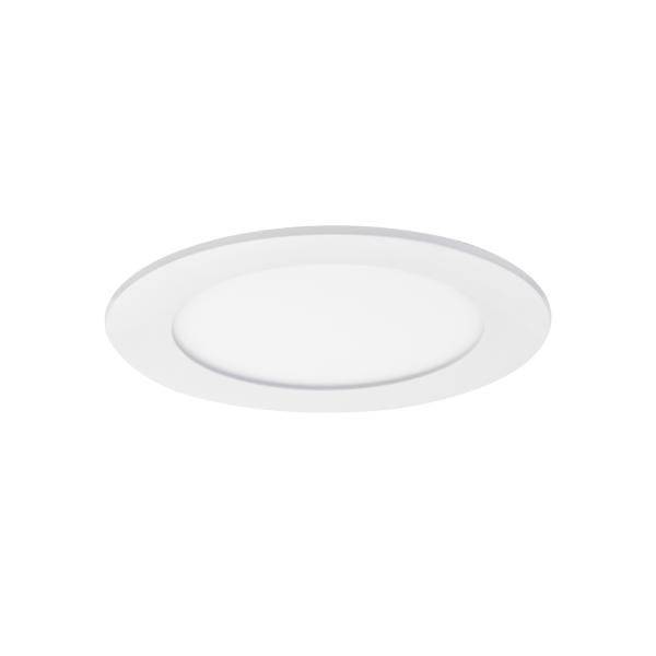 Rund, hvid LED-loftslampe med enkelt design. Velegnet til moderne interiører.