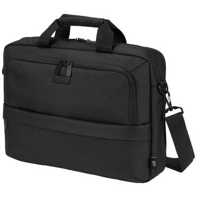 En sort laptoptaske med håndtag og skulderrem, velegnet til rejser og sikker transport af bærbare computere.