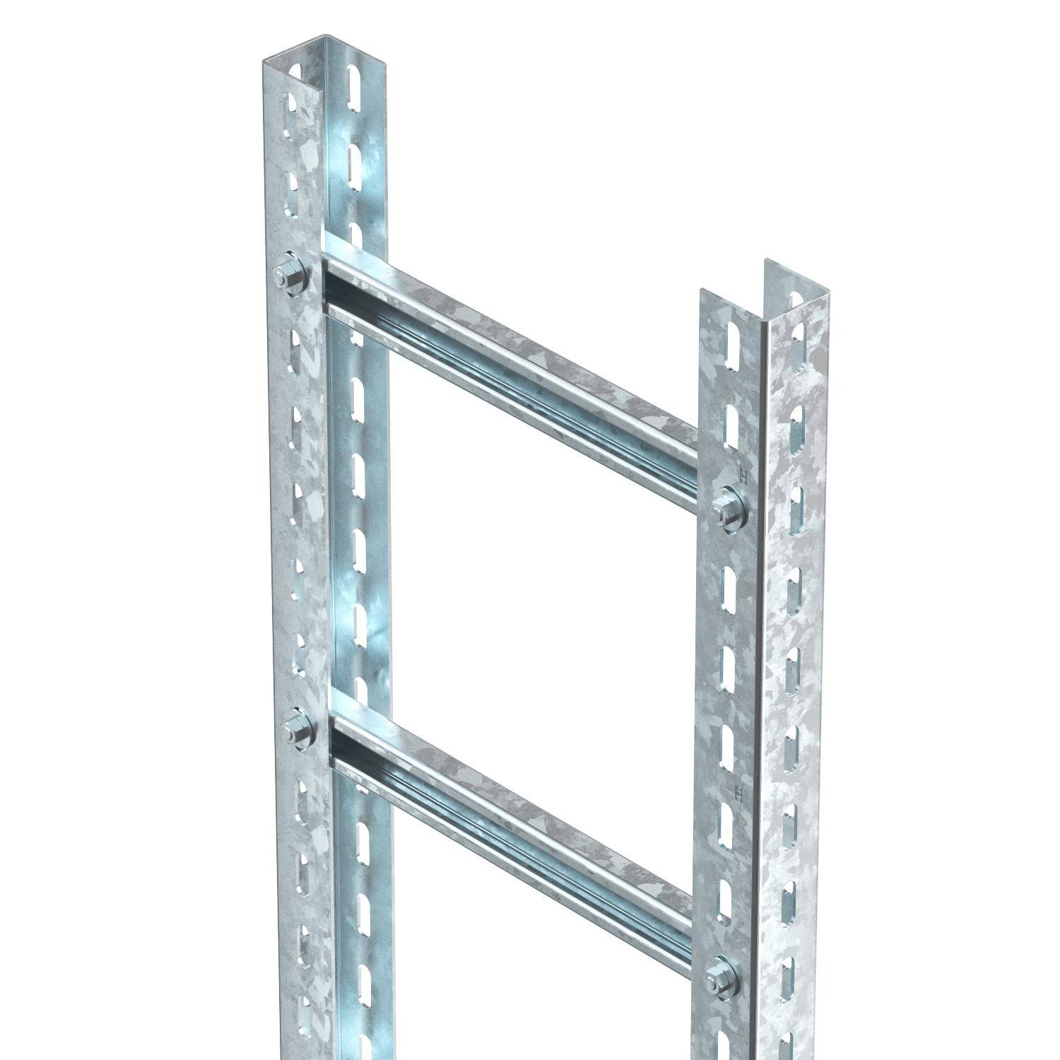 Metalstativ, U-formet, viser to vertikale stænger med tværbjælker, hyppigt anvendt i byggeprojekter til understøtning eller strukturering.