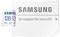 Samsung microSD-kort med 128 GB kapacitet og adapter til SD-kortpladser. Velegnet til hukommelsesudvidelse i enheder.