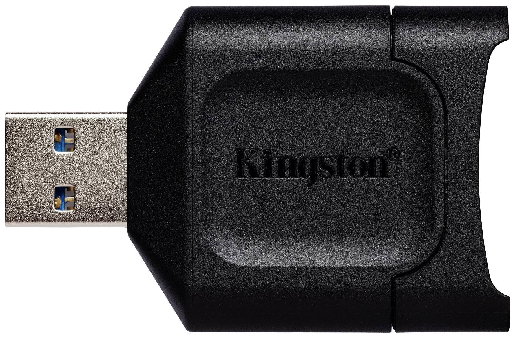 Sort USB-stik-adapter med påskriften 'Kingston'.