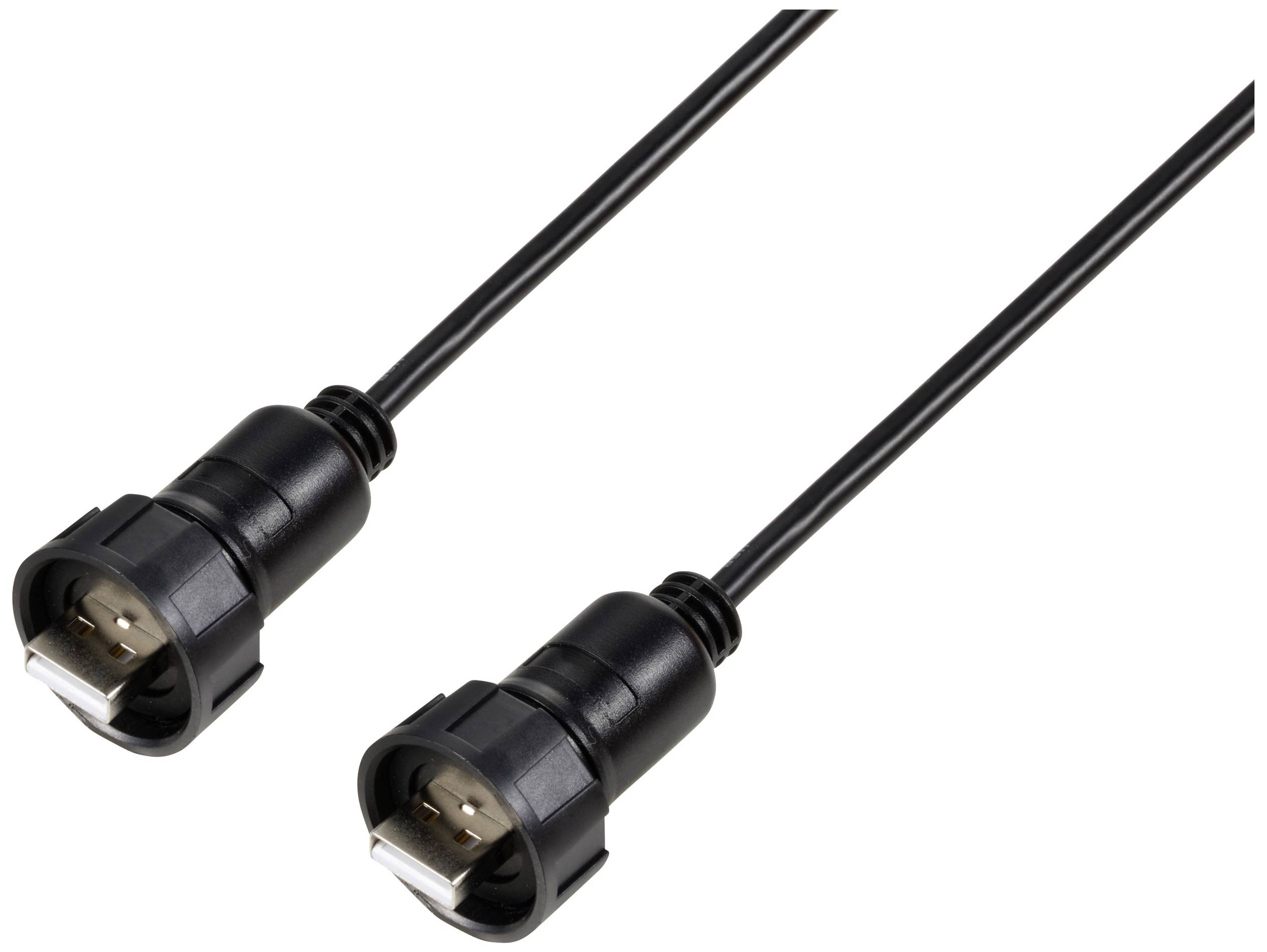 To black HDMI-kabler med stik, der peger fremad. De er egnede til overførsel af lyd- og videosignaler.