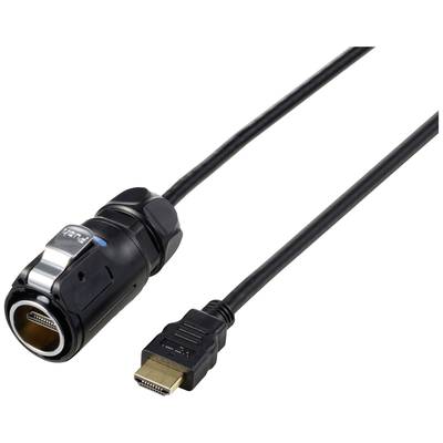 Sort HDMI-kabel med plastikkappe og sølvfarvet stik ienden, velegnet til digital lyd- og videooverførsel.