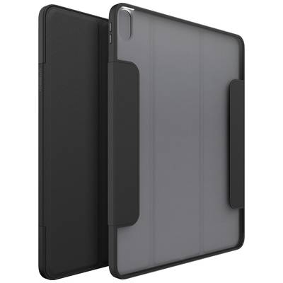 Sort beskyttelsescover til tablet, viser for- og bagside. Coveret giver fuld beskyttelse med udskæringer til tilslutninger og kamera.