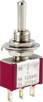 TRU COMPONENTS  TC-12819612    Vippeafbryder  125 V/AC, 250 V/AC  6 A  1 x (On)/Off/(On)    Tastende  1 stk