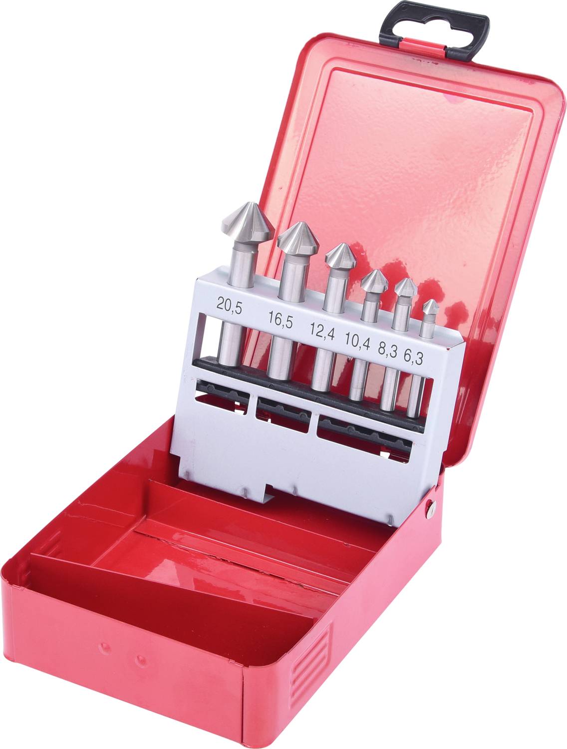 KS Tools 3360406 336.0406 Kegle- og slibeforsænker 6.3 mm, 8.3 mm, 10.4 mm, 12.4 mm, 16.5 mm, 20.5 mm HSS Cylinderskaft 1 stk
