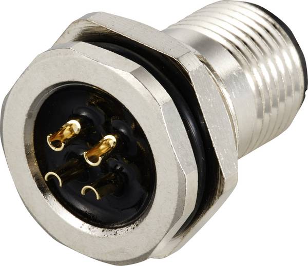 TRU COMPONENTS TC-12833064 Sensor-/aktor indbygningsstik M12 Pol-tal (RJ): 4 Stik, indbygning 1 stk