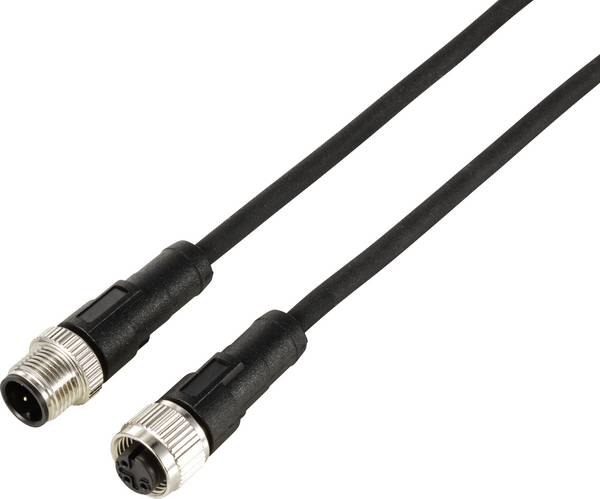 TRU COMPONENTS TC-12833104 Sensor-aktuator-forlængerledning M12 Pol-tal (RJ): 3 Lige stik på lige tilslutning 2 m 1 stk