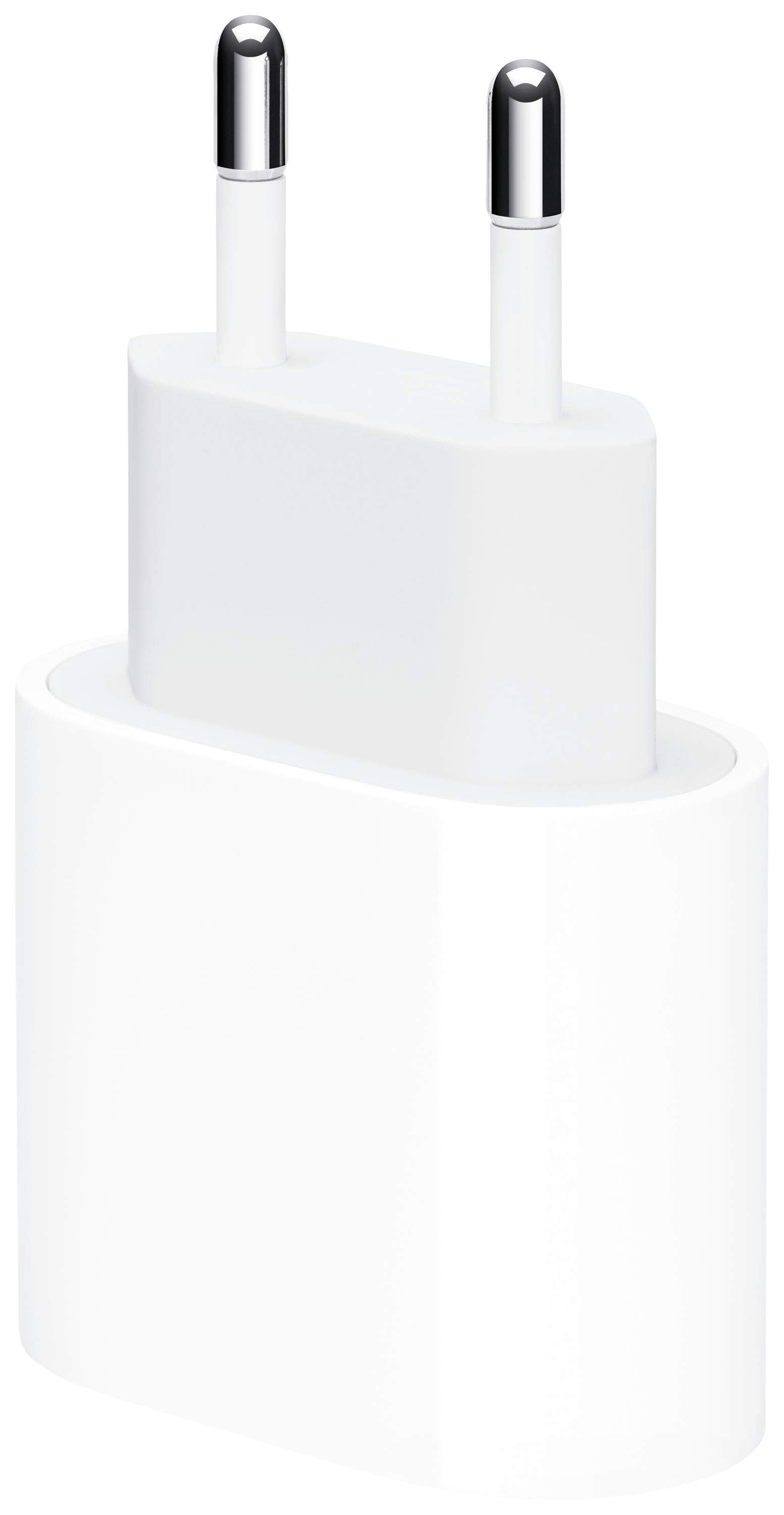 Et hvidt USB-oplader med to stik.