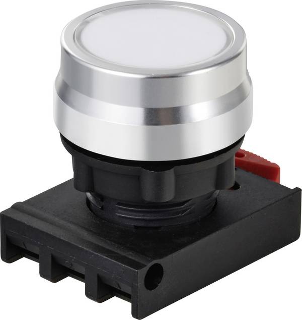 TRU COMPONENTS TC-12835244 ONPOW26BK-Z/W Trykknap-frontelement Knap Hvid 1 stk