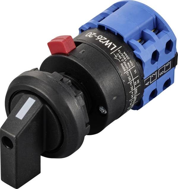 TRU COMPONENTS TC-LW26-20 6C04/2C55I Knastomskifter 20 A 690 V 1 x 60 ° Sort, Grå 1 stk
