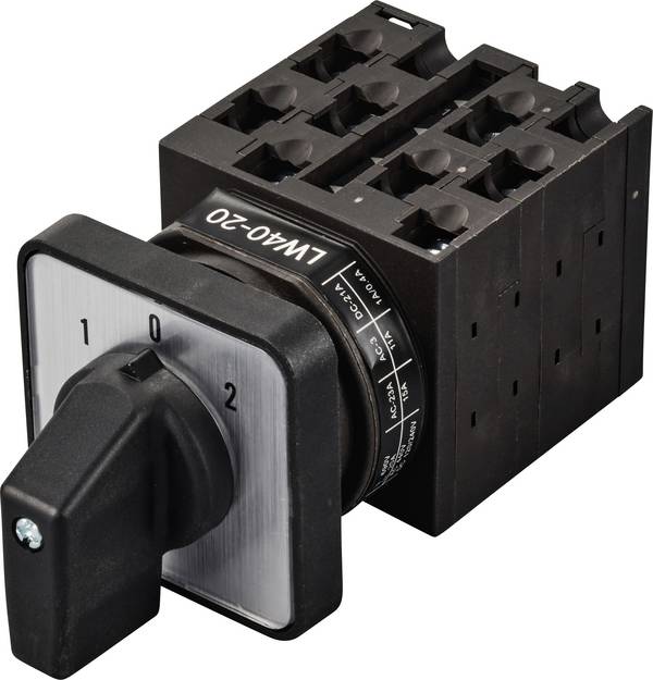TRU COMPONENTS TC-LW40-20 D404/4A48I Knastomskifter 20 A 690 V 2 x 45 ° Sort, Grå 1 stk