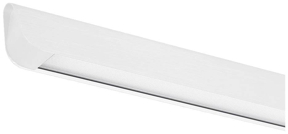 Loftsmontereret LED-armatur i et slankt, moderne design med hvid kabinet. Velegnet til kontor- eller boligbelysning.