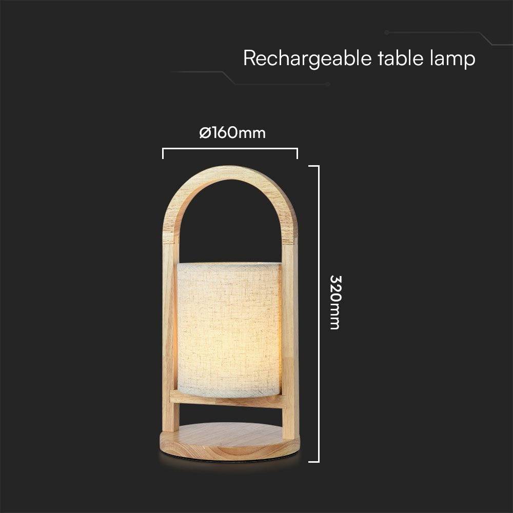 V-TAC VT-7570 23091 Batteri-bordlampe LED (RGB) LED 1.5 W Beige-5