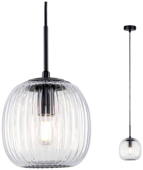Paulmann Ruya 71147 Pendullampe  E14  20 W Glas, Sort (mat)
