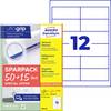 Avery-Zweckform 4781-65 Universelle etiketter 97 x 42.3 mm Papir Hvid 65 Blad Permanent vedhæftningsevne Inkjetprinter, Laserprinter, Farvelaserprinter, Kopimaskine, Farvekopimaskine, Håndskrift
