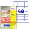 Avery-Zweckform L4736REV-65 Universelle etiketter 45.7 x 21.2 mm Papir Hvid 65 Blad Kan fjernes igen Inkjetprinter, Laserprinter, Farvelaserprinter, Kopimaskine, Farvekopimaskine, Håndskrift