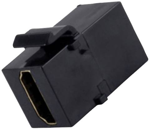 Sort HDMI-adapter til forbindelse mellem HDMI-kabler i tekniske miljøer.