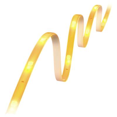 LED-lysstribe i strålende orange, fleksibelt bøjet og oplyst, egnet til kreativ og stemningsfuld belysning.