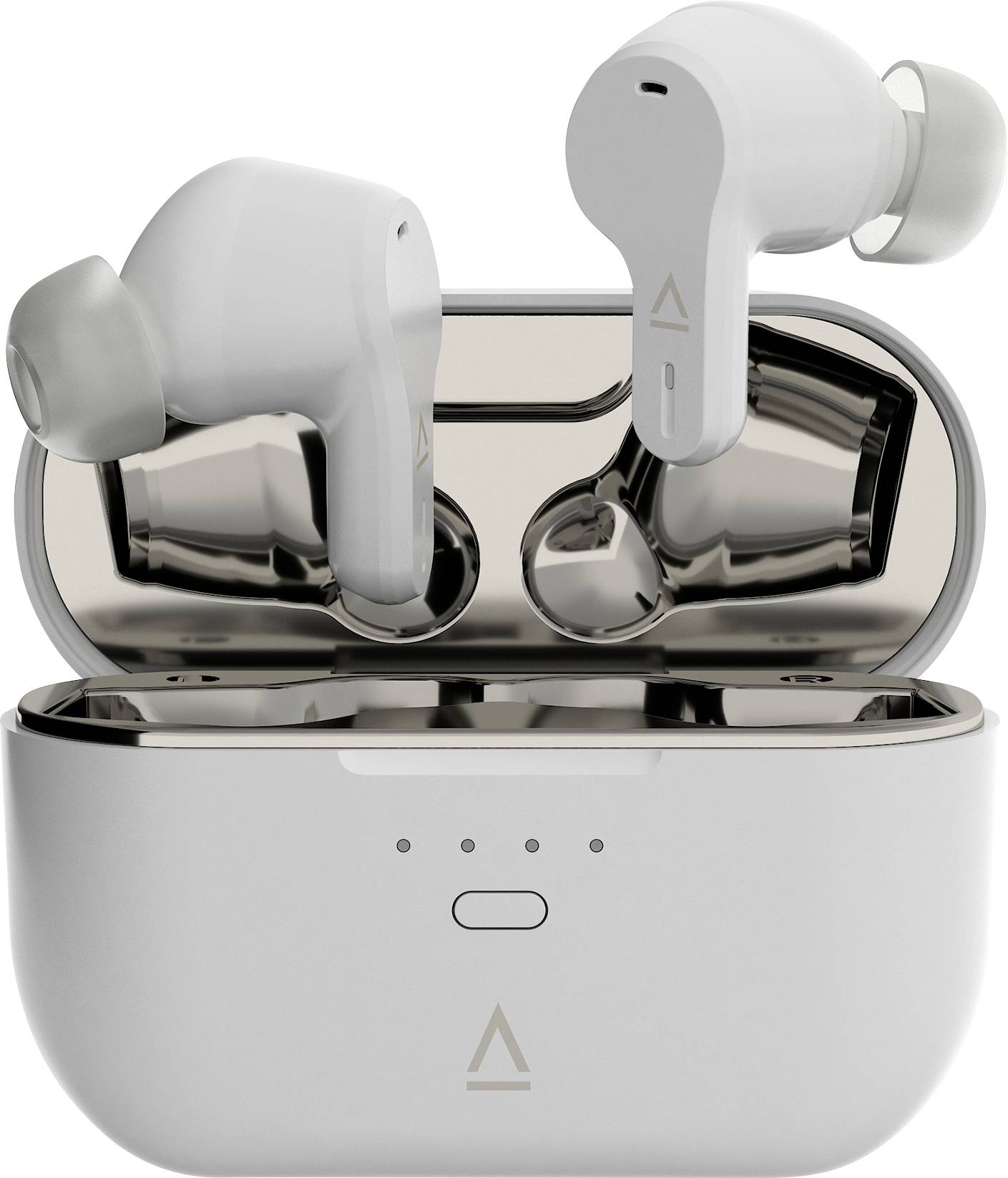 Creative Zen Air SXFI In Ear hovedtelefoner Bluetooth® Hvid Noise Cancelling Svedresistent, Vandbestandig, Batteriladevisning, Inkl. opladnings- og dockingstation