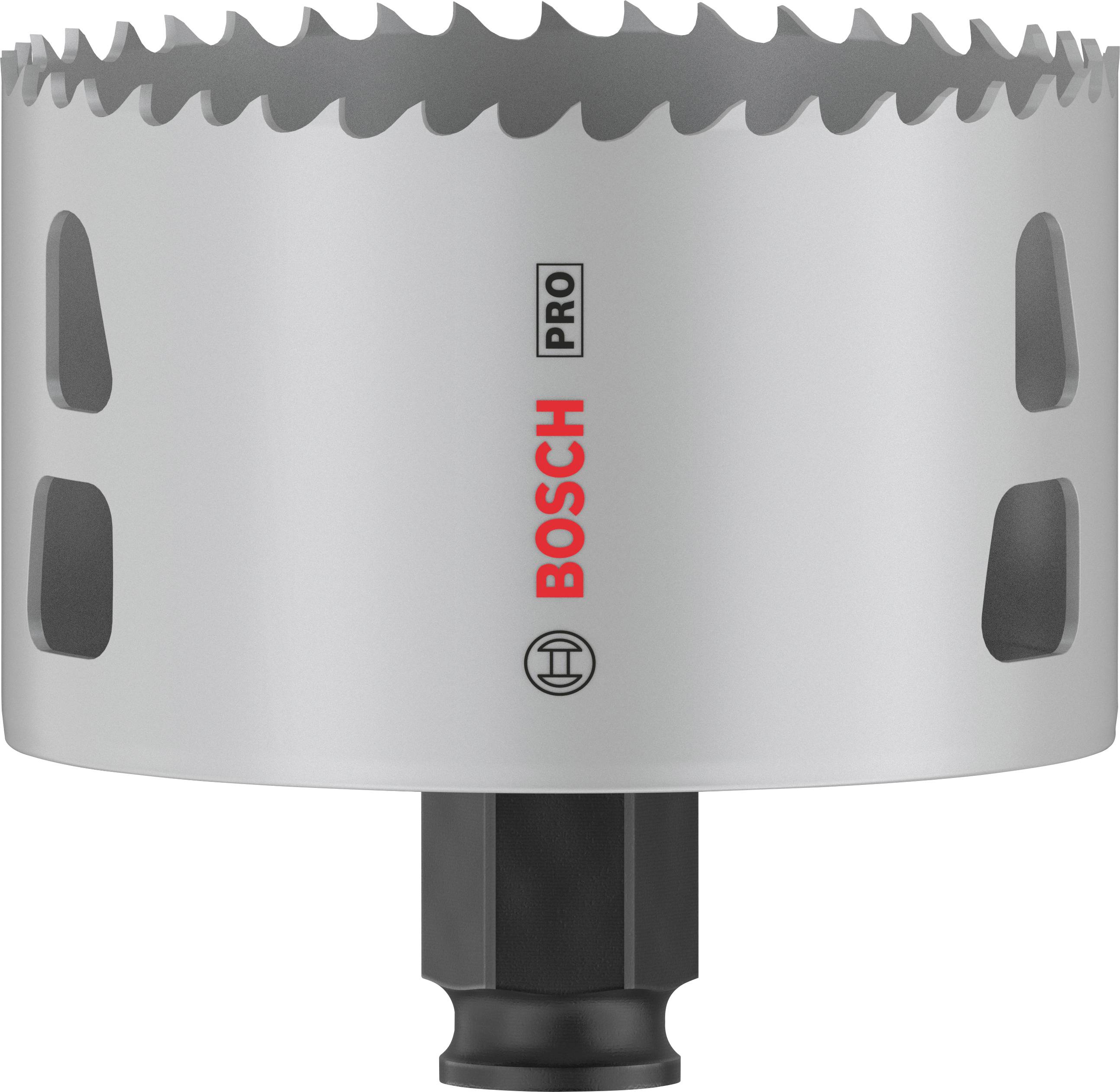 Bosch Pro metalfræserbor med otte skæretænder og sekskantskaft.