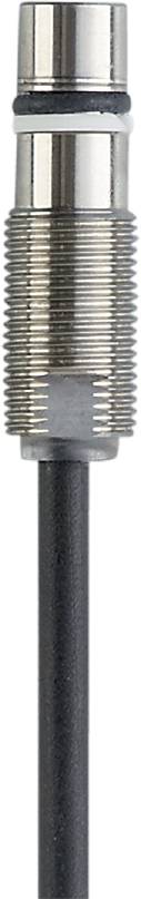 En metallisk tryksensor med gevind øverst og en sort kabel nederst. Egnet til trykmagling i industrielle anlæg.