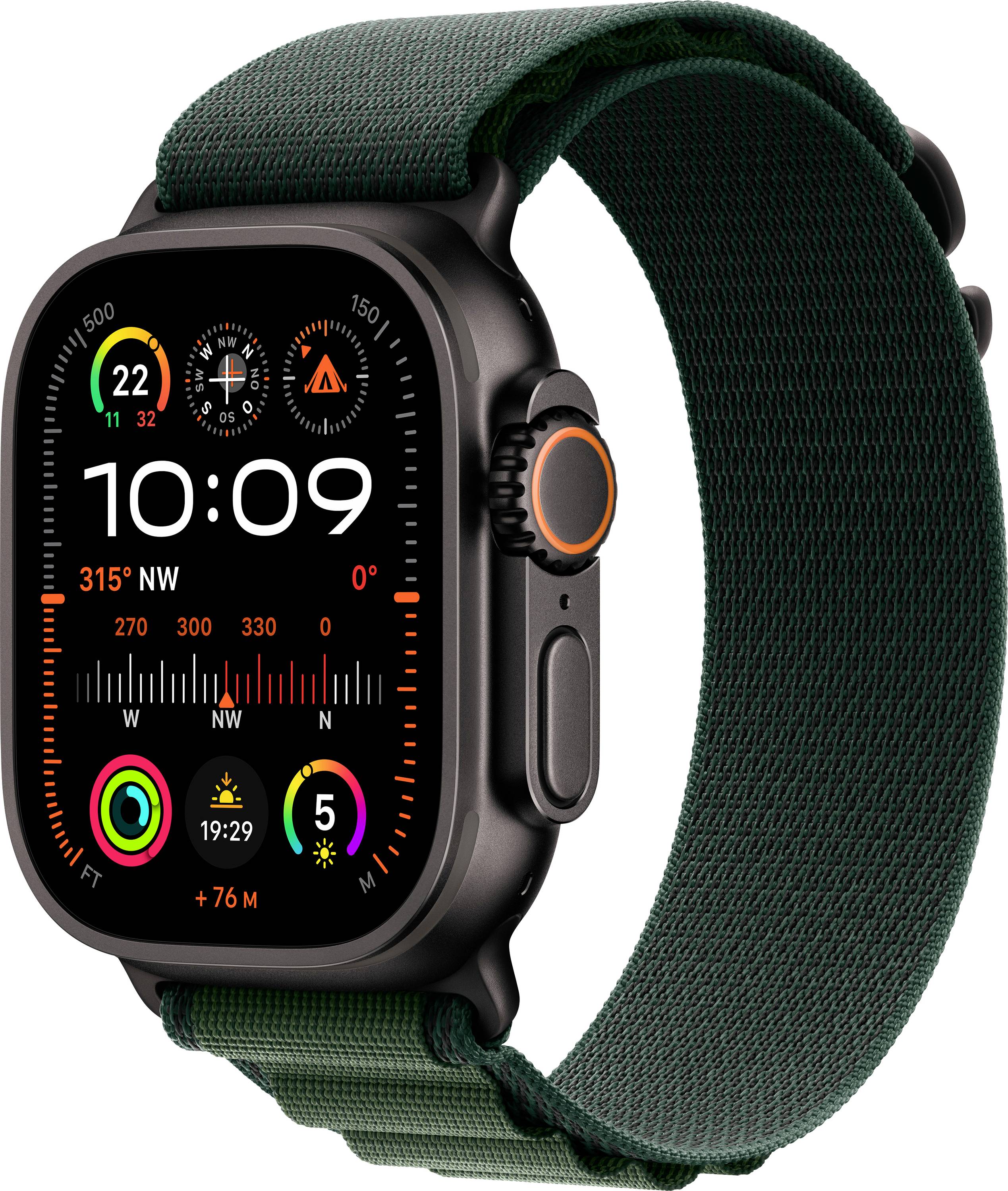 Apple Watch Ultra 2 (2024) GPS + Cellular 49 mm Titanhus Alpine Loop Mørkegrøn M