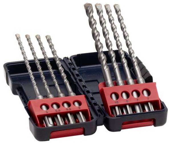 Bosch Accessories 2607019904 2607019904 Hårdmetal Hammerbor-sæt  5 mm, 5.5 mm, 6 mm, 7 mm, 8 mm, 10 mm Samlet længde 160 mm SDS-Plus 1 stk
