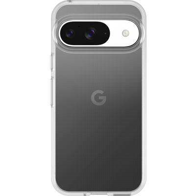 En smartphone-bagside i et gennemsigtigt etui, som viser to kameralinser og et blitz. Et 'G'-logo er synligt i midten.