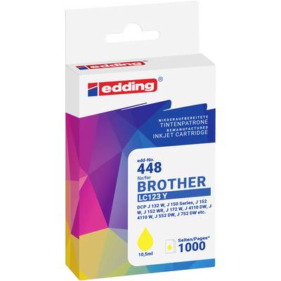 Edding Blæk erstatter Brother LC123Y Kompatibel Gul EDD-448 18-448-01-0