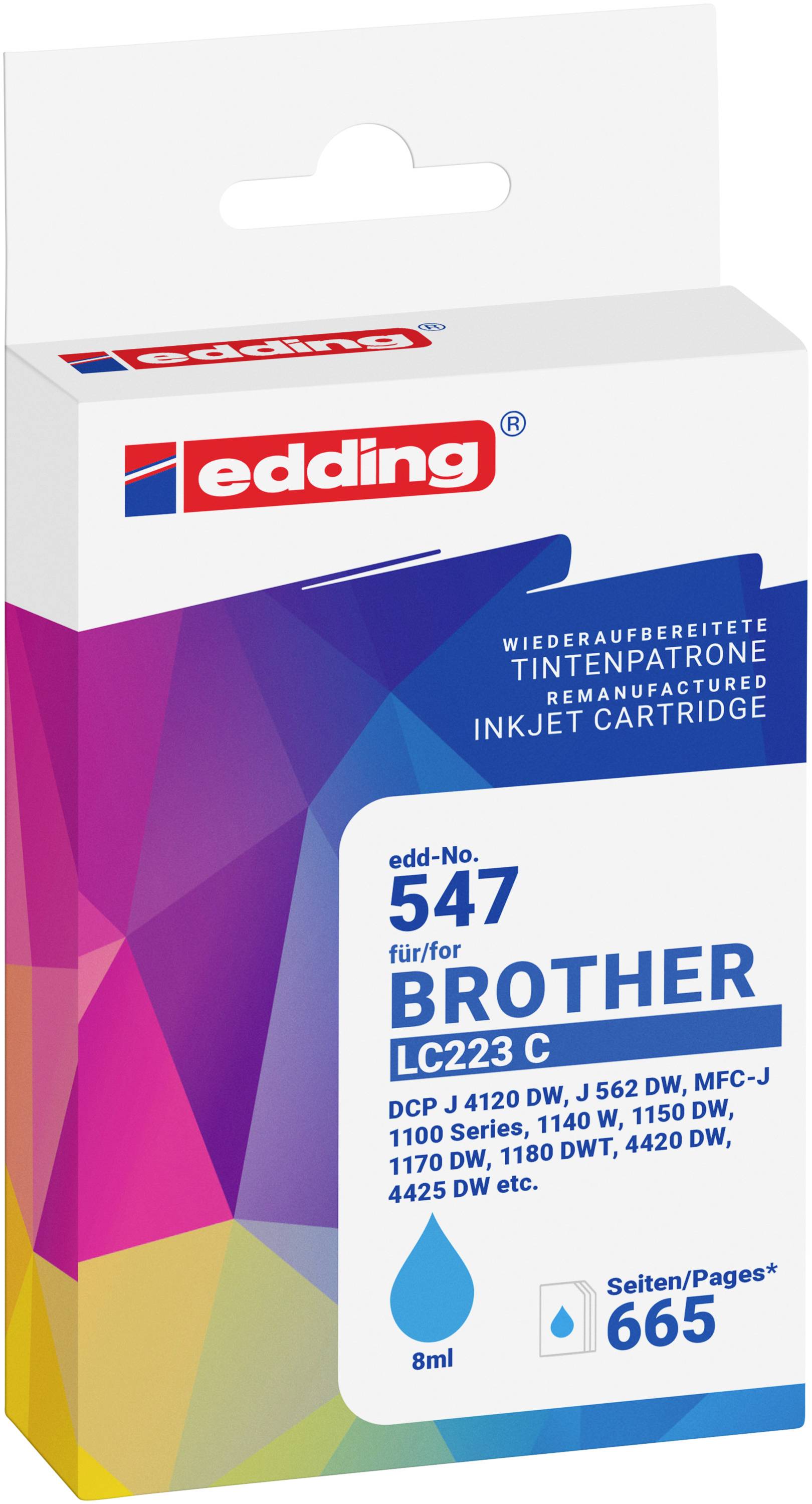 Edding Blæk erstatter Brother LC223C Kompatibel Cyan EDD-547 18-547-01