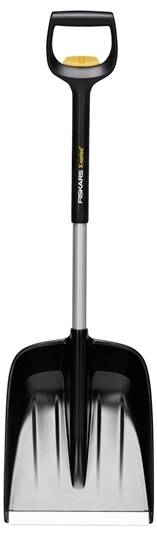 Skovl med sort hoved og gul accent på skaftet. Velegnet til sne og andre materialer. Ergonomisk design.
