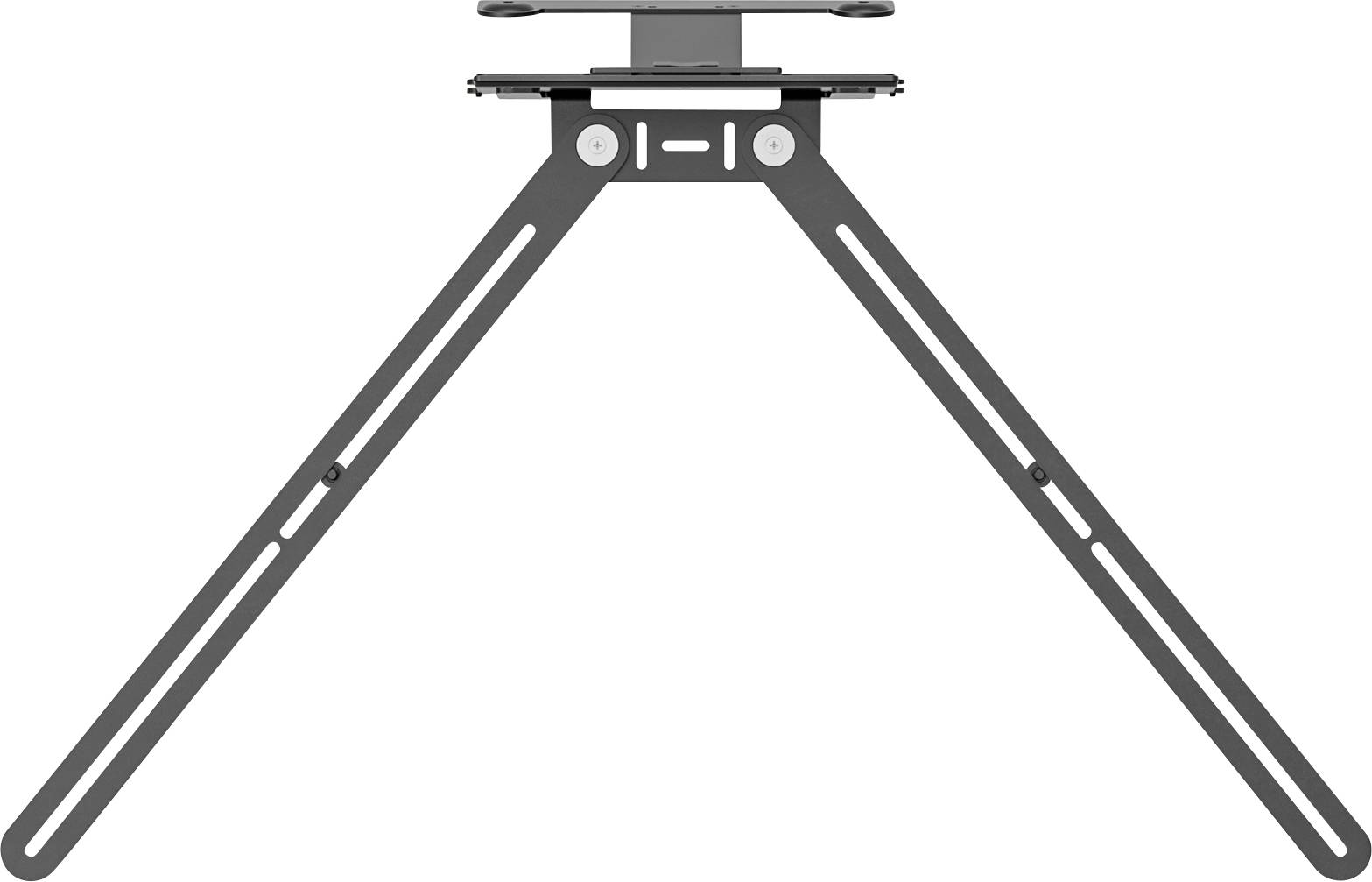 Sort TV-stativ med Z-formet beslag, egnet til monitorer og skærme