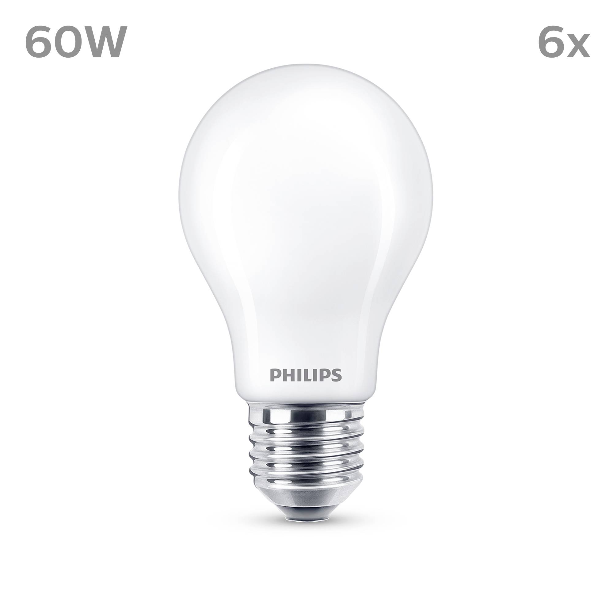 'Philips glødepære, 60W, 6-pak.'