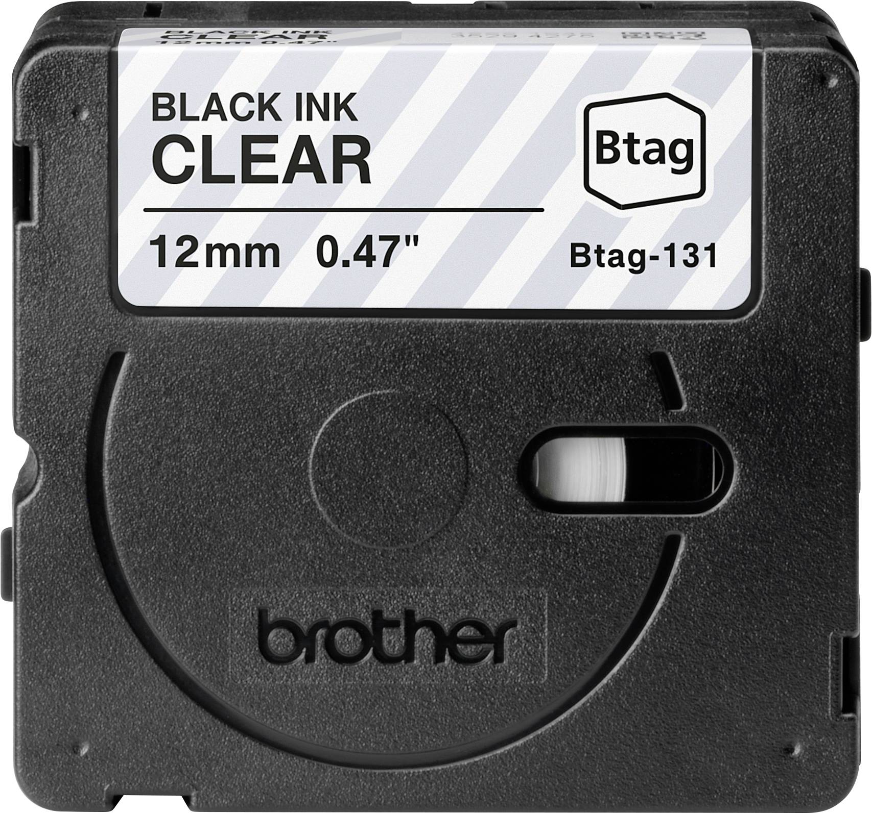 Brother Btag-131 Skriftbånd Båndfarve: Transparent Skriftfarve: Sort 12 mm 4 m