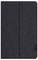 Et sort, struktureret cover, designet til en enhed, lukket og vist lodret. Mærkenavnet 'Lenovo' er diskret præget på siden.