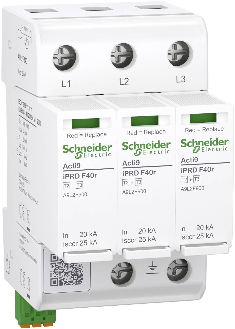 Schneider Electric A9L2F340 A9L2F340 Overspændingsafleder 65 kA Piece 1 stk