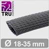 TRU COMPONENTS TC-13377568 T24CA108 Strømpeflexslange Sort Polyester 18 til 35 mm Metervare