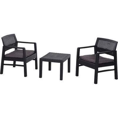 Progarden Kraka 6430 Havemøbelsæt Plastic , Polyester Antracit