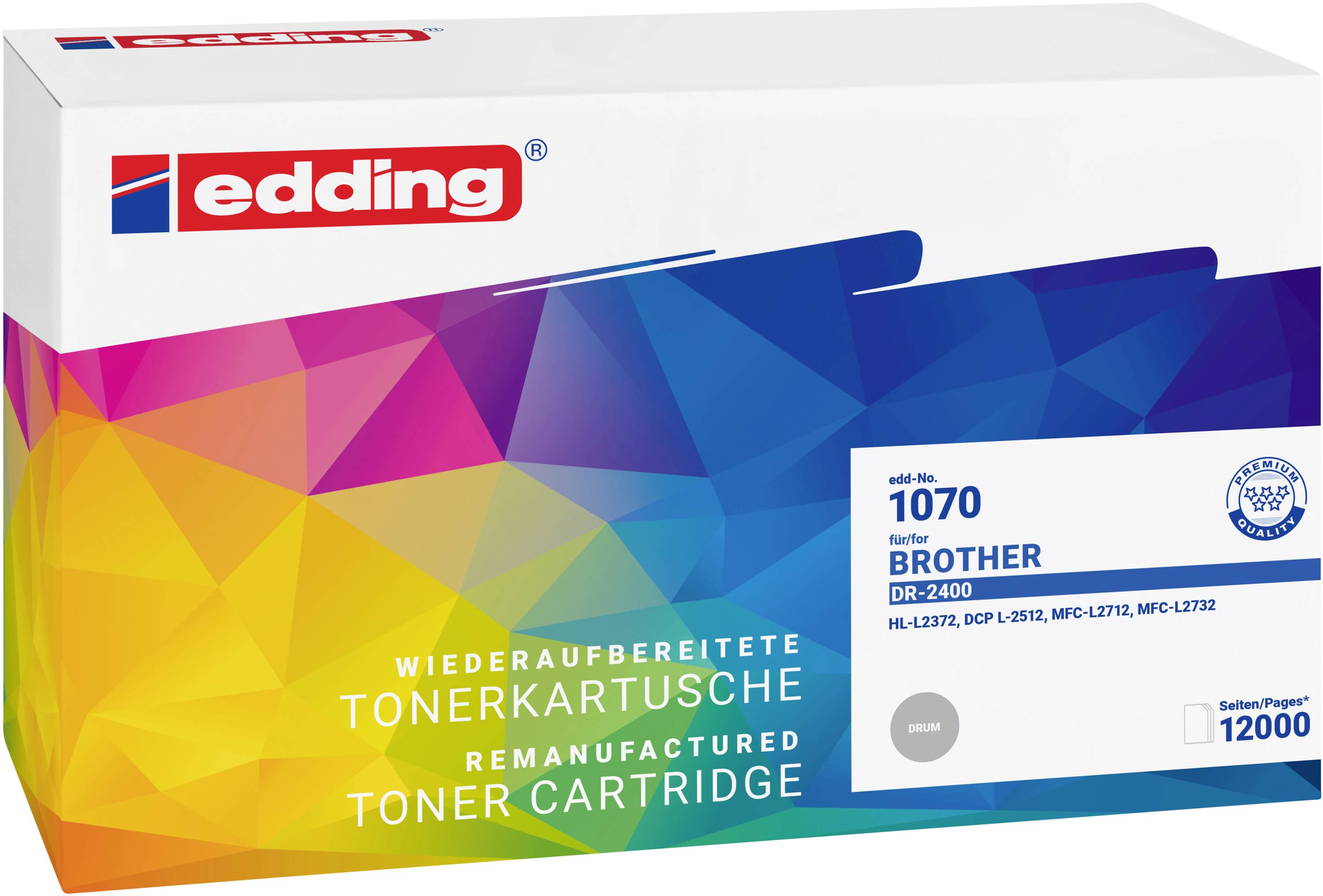 Edding Tromle erstatter Brother DR-2400 Kompatibel Farve 12000 Sider EDD-1070 18-1070-0
